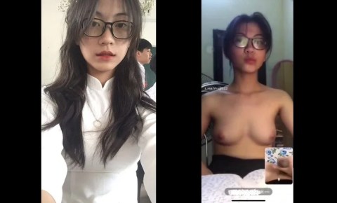Em gái kính cận chat sex cởi áo khoe vú để anh quay tay – 1 [Sex Viet]